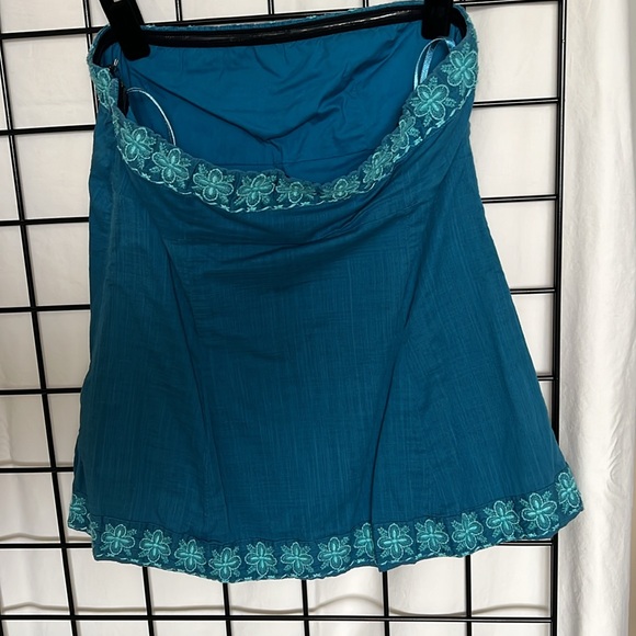 J Crew Turquoise Strapless Top Size 2 - Picture 4 of 5